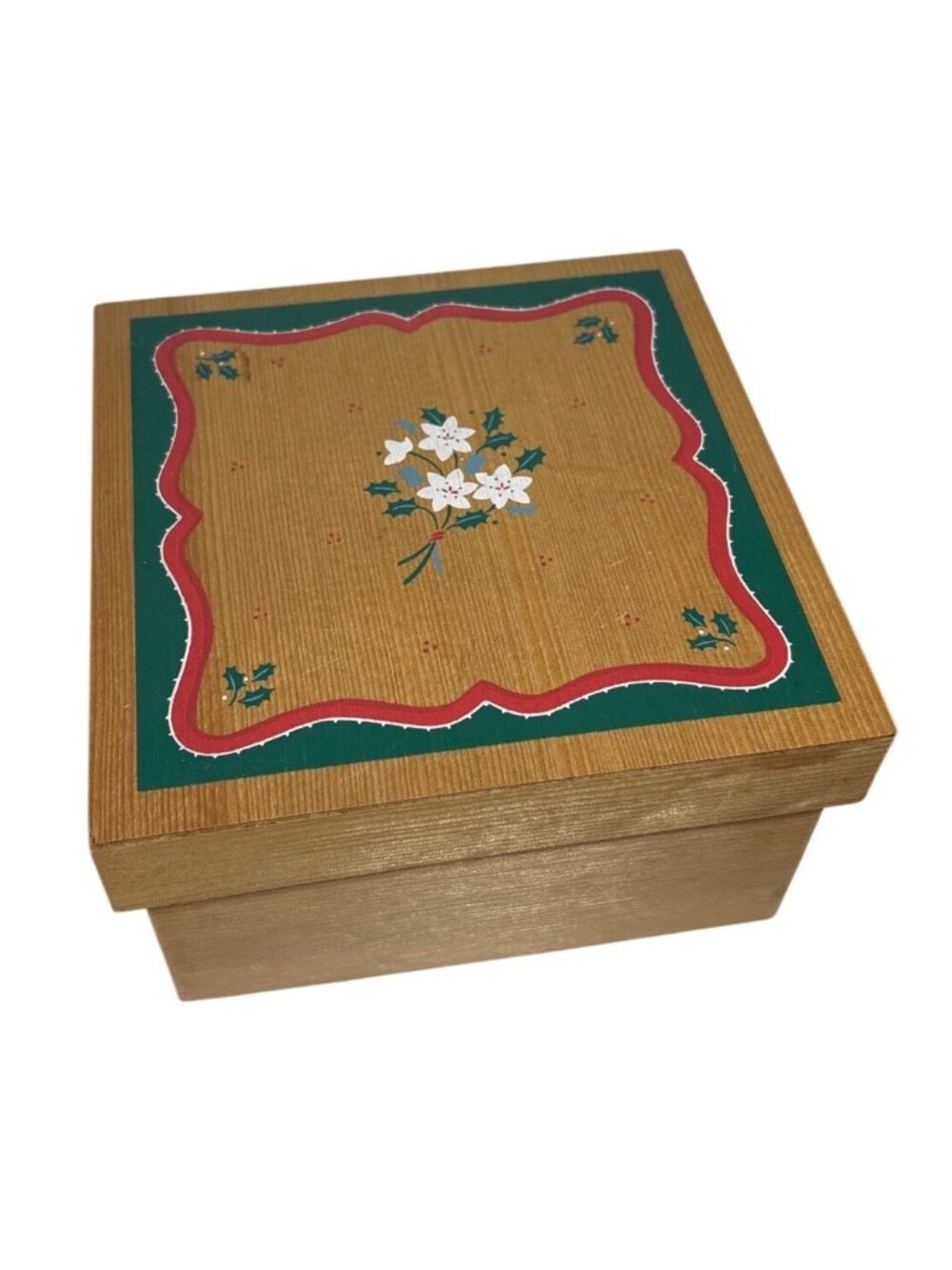 Hallmark Napkin Shaker Box With Christmas Ornament Napkins 5.5 x 5.5"